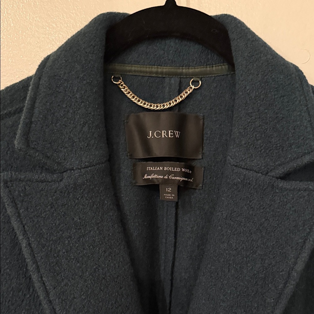 J. Crew Italian Boiled wool in dark green